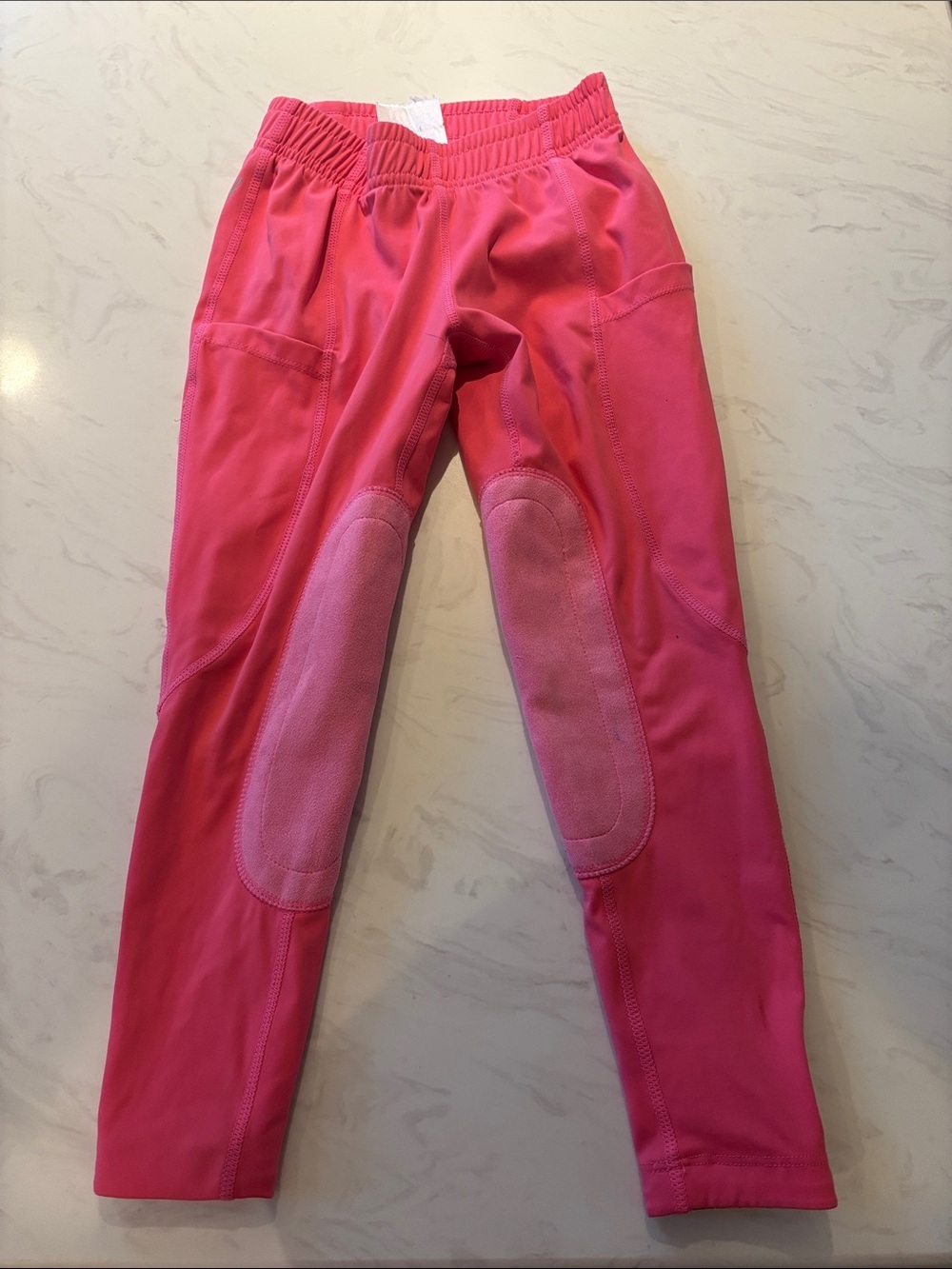Kids Elastic Waist Pink Riding Tights
